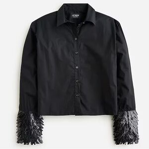 J. Crew - Collection cropped sequin-cuff garçon shirt